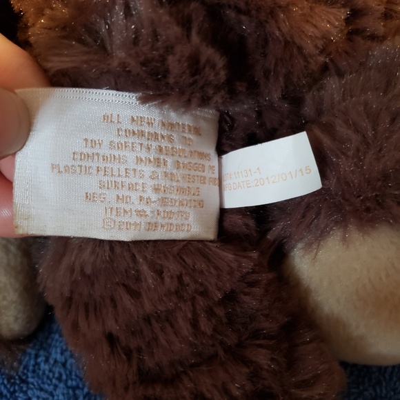 Demdaco Nat & Jules Brown Teddy Bear Plush Toy 12' - Picture 4 of 4